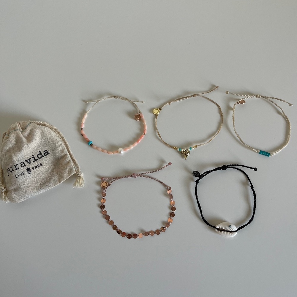 Pura Vida Bracelet Set with Shell and Beads